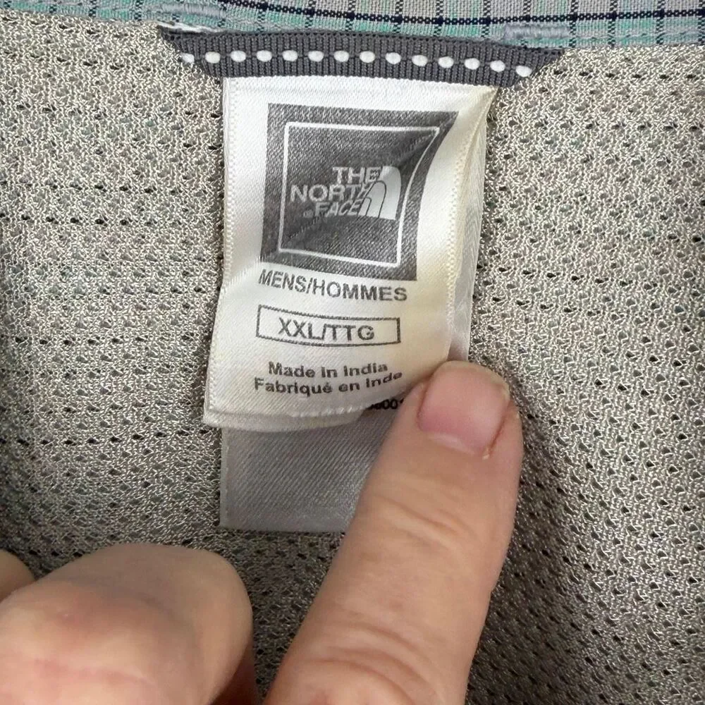 The North Face Green Pink Grid Check Short Sleeve Retro Button-up Shirt XXL